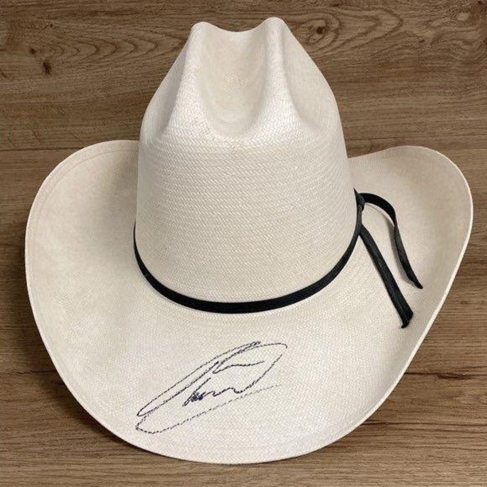 Resistol 8X Shantung Panama Straw Cowboy Hat 6 3/4 L - Signed George Strait